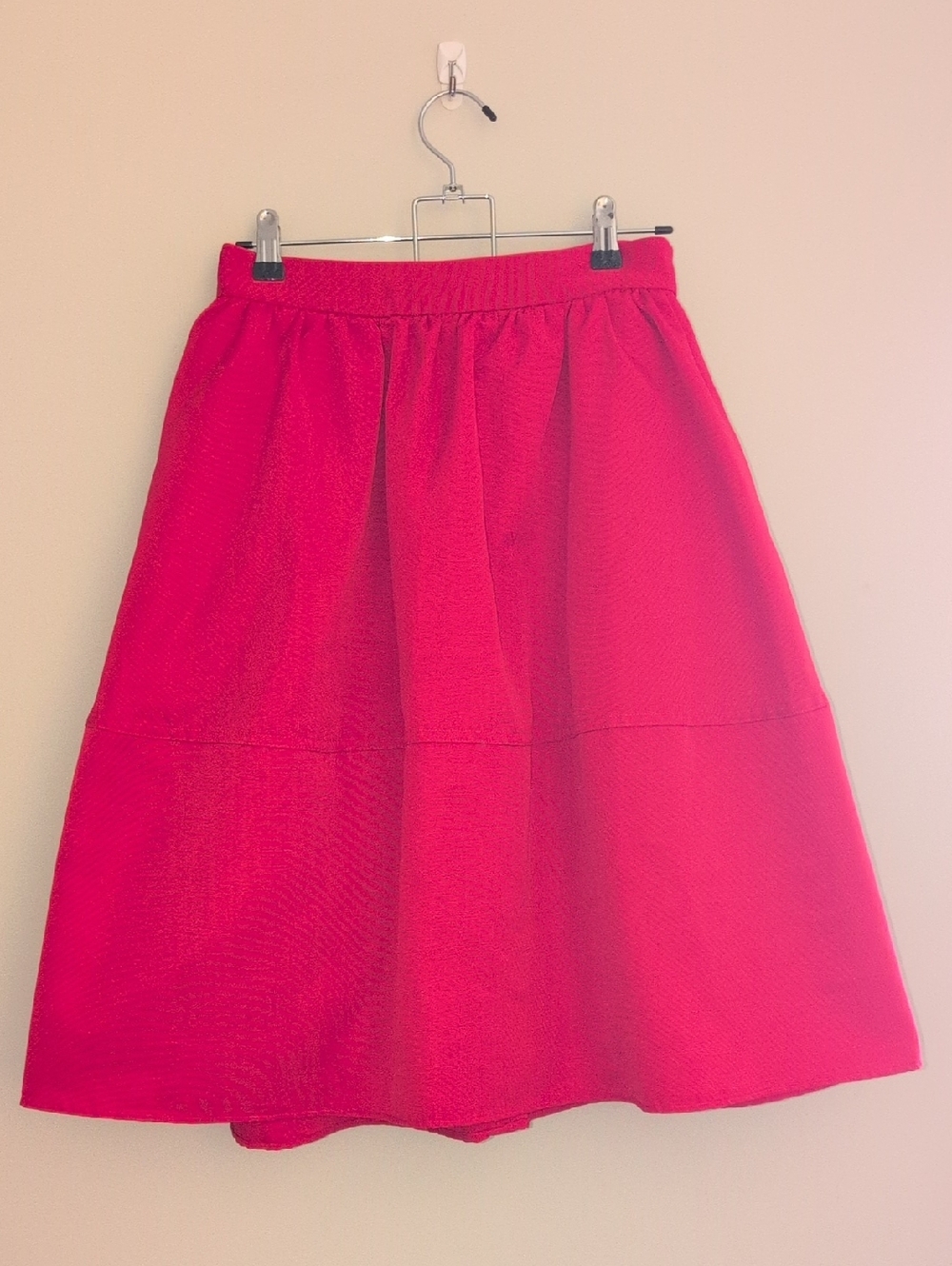 Bright Red A-Line Midi Skirt